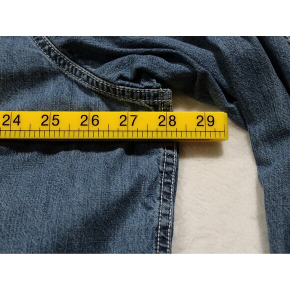 Faded Glory Denim Button Up Shirt Mens Size 2XL Blue Long Sleeve EUC - Picture 11 of 13